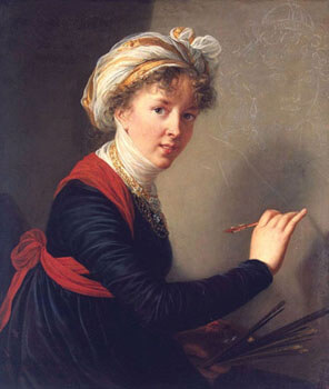 Autorretrato de Vigee con pincel en mano del Hermitage, de Marie-Louise-Élisabeth Vigée-Lebrun.